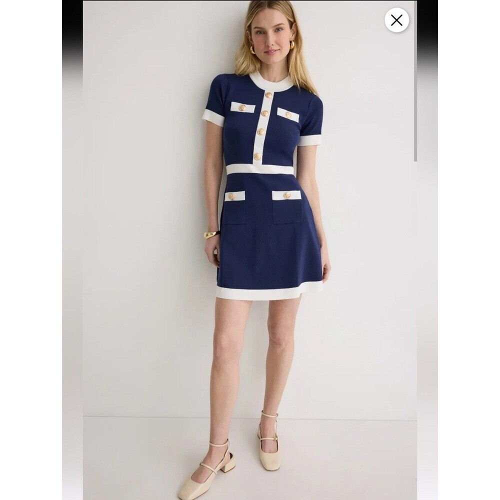Alexia Admor Beatrix Navy Shirt Dress Size S